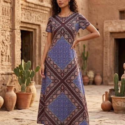 Malha Interlock Viscose/elastano PAISLEY