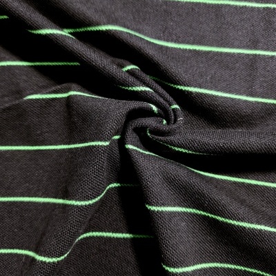 Malha Piquet Algodão GREEN & BLACK STRIPES