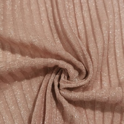 Malha canelada/rib c/lurex SHINE PINK