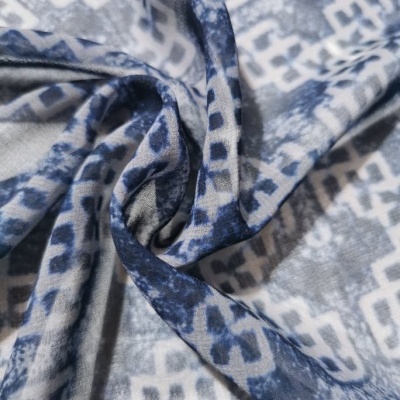 Tecido Chiffon CRUZADO AZUL