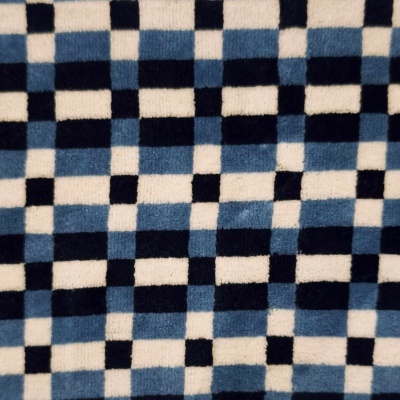 Tejido de felpa (tipo terciopelo) Jacquard MOSAICO AZUL