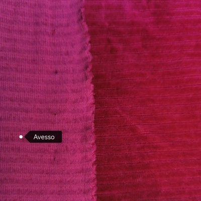 Malha Peluche (tipo veludo) canelado c / elastano DEEP FUSCIA