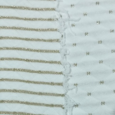 Maille interlock jacquard double face BLANC/LUREX