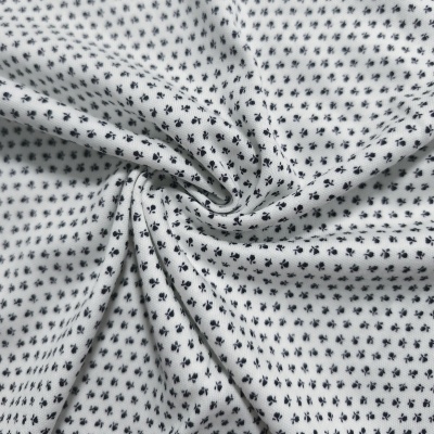 Malha Jersey Interlock algodão BLACK FLORAL