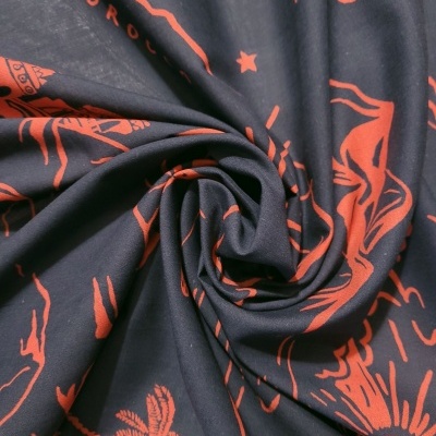 Tecido Algodão MARINHO DESERTO VERMELHO