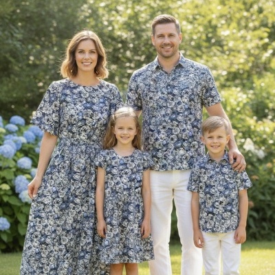 Malha Piquet FLORAL AZUL