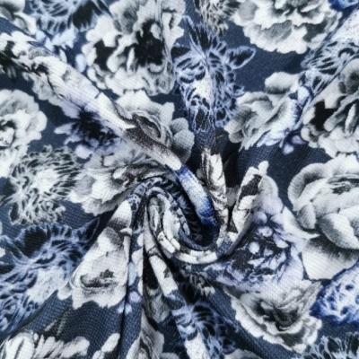 Malha Piquet FLORAL AZUL