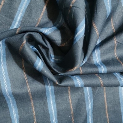 Tecido Popeline AZUL ESCURO RISCAS