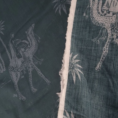 Tejido Algodón VERDE OSCURO DESIERTO