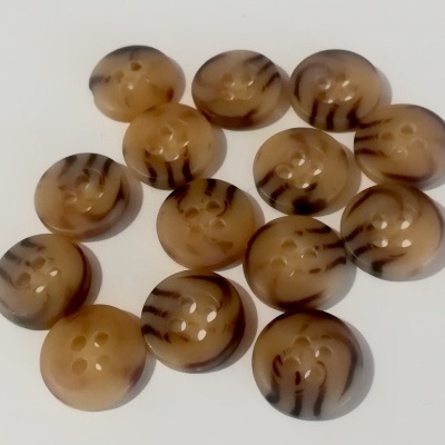 Botão Bege Raiado - 12 mm Pack 12