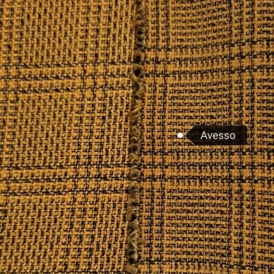 Tejido Jacquard Interlock CUADROS CAMEL