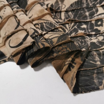 Pleated Jersey Fabric BROWN WAVES