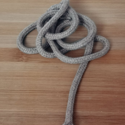 Cordão redondo 5/6mm - algodão - cinzento