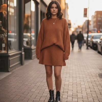 Malha Jacquard Interlock CROCCO AVELLANA