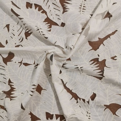 Tecido tule bordado FOLHEADO BRANCO