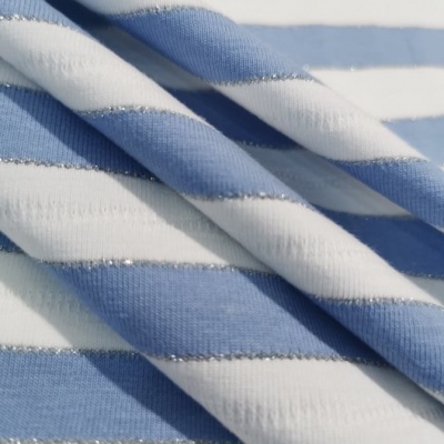 Malha jersey Jacquard c / elastano BLUE OFF