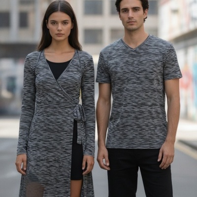 Malha Jersey CINZENTO ESCURO & PRETO