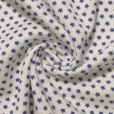 Malha Jersey Interlock Algodão MARGARIDA AZUL