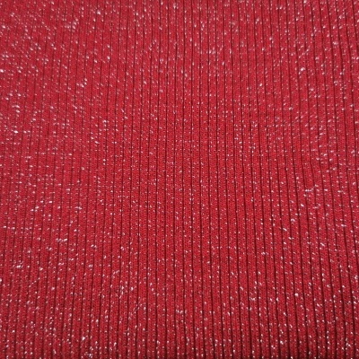 Malha canelada / rib c/lurex RED SHINE