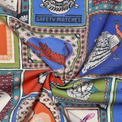 Tecido Algodão Padrão MUSEUM INDIA