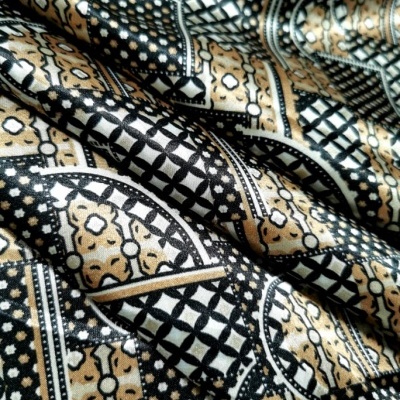 Tecido Cetim ABSTRATO BROWN