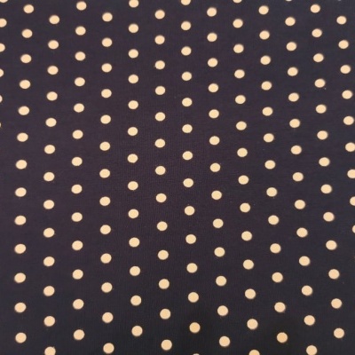 Malha Jersey c / elastano MARINHO PINTAS BEGE