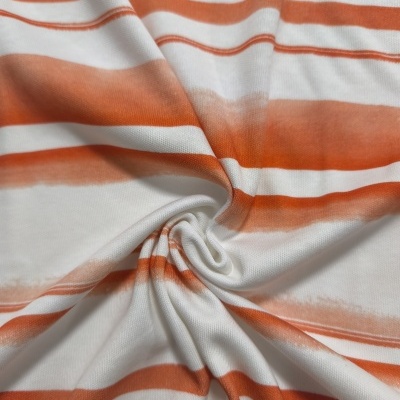 Malha Jersey Interlock algodão ORANGE STRIP