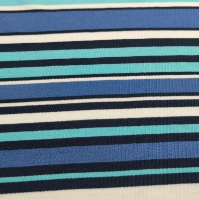 Maille jersey côtelée avec élasthanne TERRE BLUE