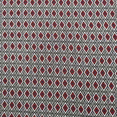 Malha jacquard Interlock PRETO / BORDEAUX LOSANGOS