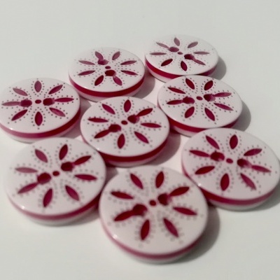 Botão Flor Rosa - 12 mm Pack 12