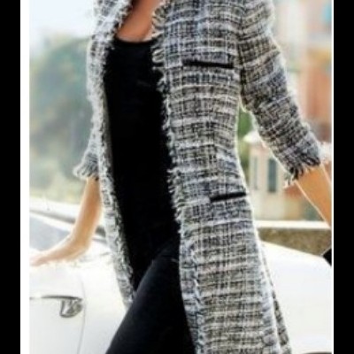 Malha jacquard Rústica Preto/ Branco/ Prateado