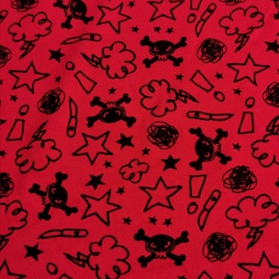 Malha Jersey algodão RED SKULL