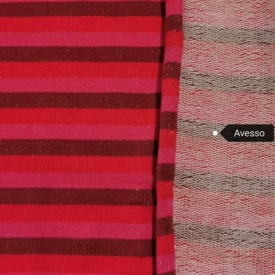 Felpa Italiana algodão c / elastano Riscas VERMELHO & ROSA