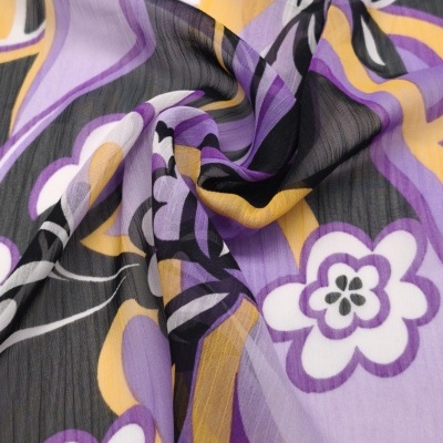 Tecido Chiffon FLORIDO LILÁS
