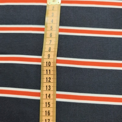 Malha Jersey Interlock algodão DARK BLUE STRIPES