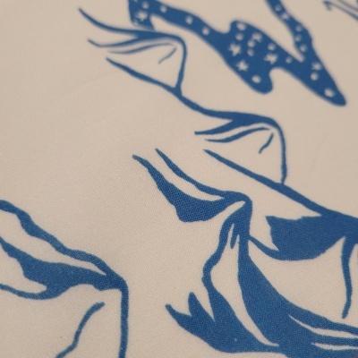 Tissu Coton BLANC DÉSERT BLEU