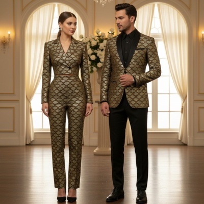 Malha Jacquard Interlock GOLD PICCOLO