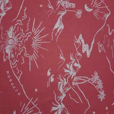 Tecido Algodão ROSA DESERTO BRANCO