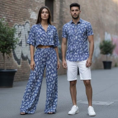 Malha Jacquard Italiana FOLHAS