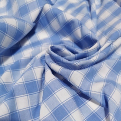 Tecido Algodão QUADRADOS AZUL/BRANCO