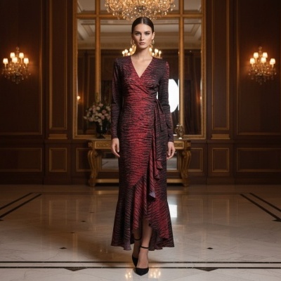 Malha Interlock Ponto Roma c / elastano BURGUNDY TIGER
