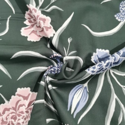 Tecido Cetim CRAVO E ROSA