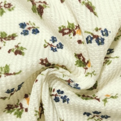 Malha Canelada / Rib FLORAL BLUE