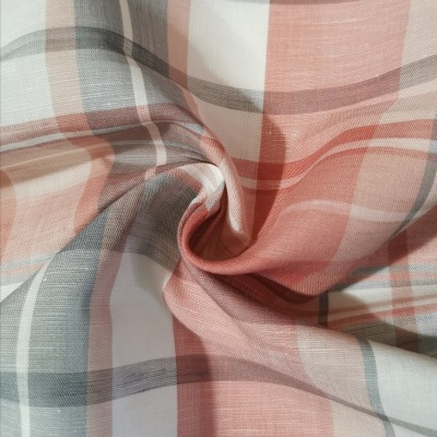 Tecido Linho AXADREZADO ROSA