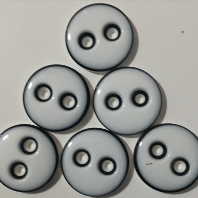 Botão Branco & Preto-21 mm Pack 12
