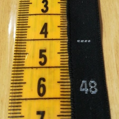 Étiquette de tailles « NUMÉROS ADULTES » NOIR