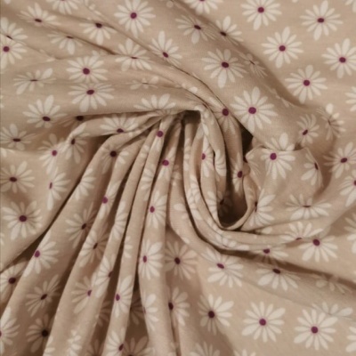 Jersey Cotton Modal Fabric BEIGE FLORAL