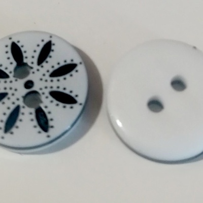 Botão Flor Preta - 12 mm Pack 12