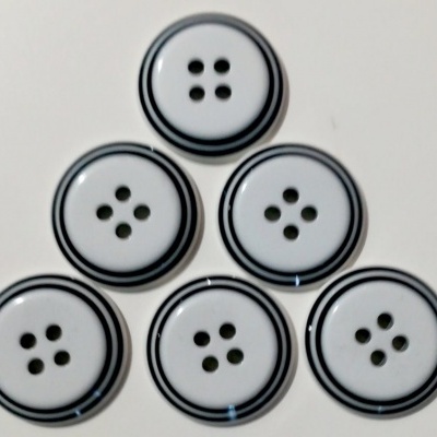 Botão White & Black - 21 mm Pack 12