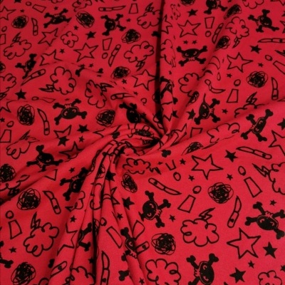 Malha Jersey algodão RED SKULL